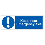 Keep Clear Emergency Exit Sign